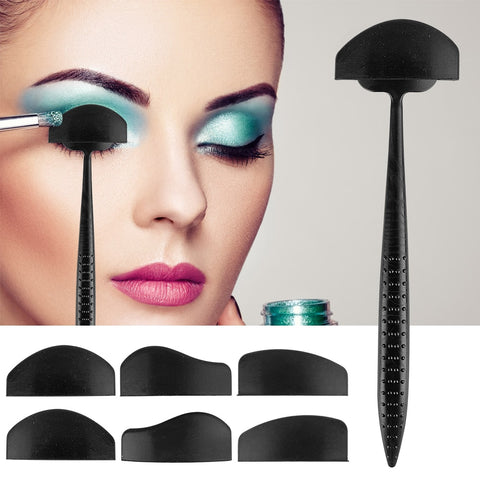 6 in 1 Silicone Glamup Easy Crease Line Kit With Eyeshadow Brush Make up Crease Line Kit Women Makeup Eye Shadow Applicator