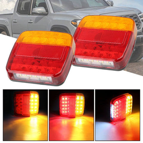 26 LEDs Tail Light Trailer Truck Caravan Taillight 1 Pair Turn Signal Indicator Number Plate Light Rear Reverse Brake Stop Lamp